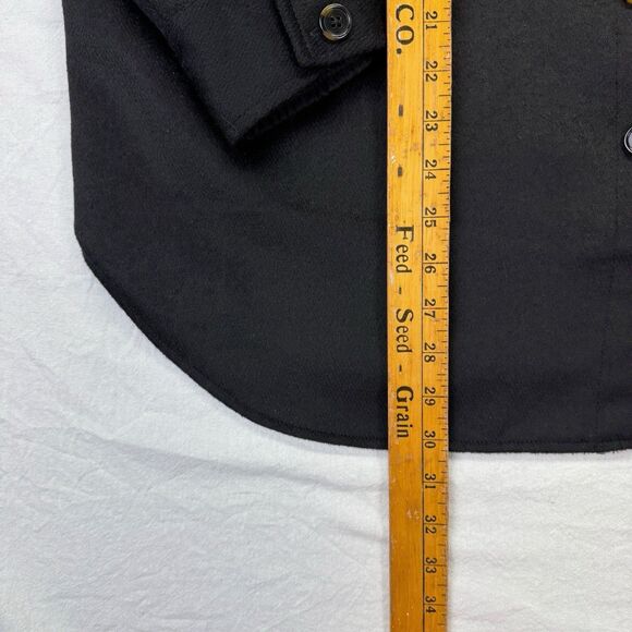 NEW $119 MSRP Wool Blend Womens XL Shacket Black Shirt Jacket Quiet Luxury - Picture 10 of 10